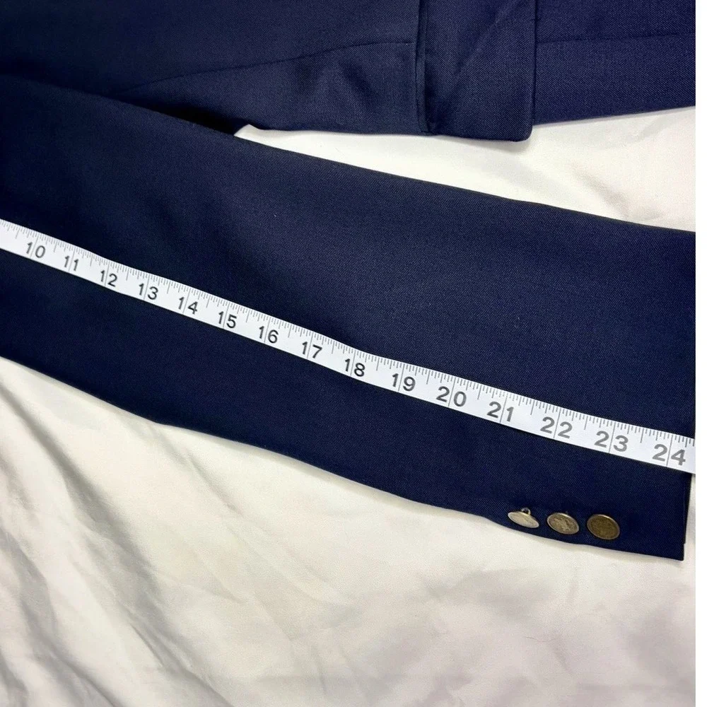 Hickey Freeman Neiman Marcus Boardroom Blazer 44R 100% Wool Navy Mens Sport Coat